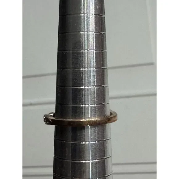 Sterling Silver Rose Gold Twist Helix Clear Stone Fashion Ring - Picture 4 of 4